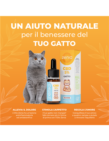 Zenia Olio CBD 5% Gatto secondaria 10ml